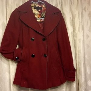 Steve Madden Small Red Pea Coat